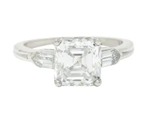 Tiffany & Co. 4.28 CTW Asscher Diamond Platinum Engagement Ring