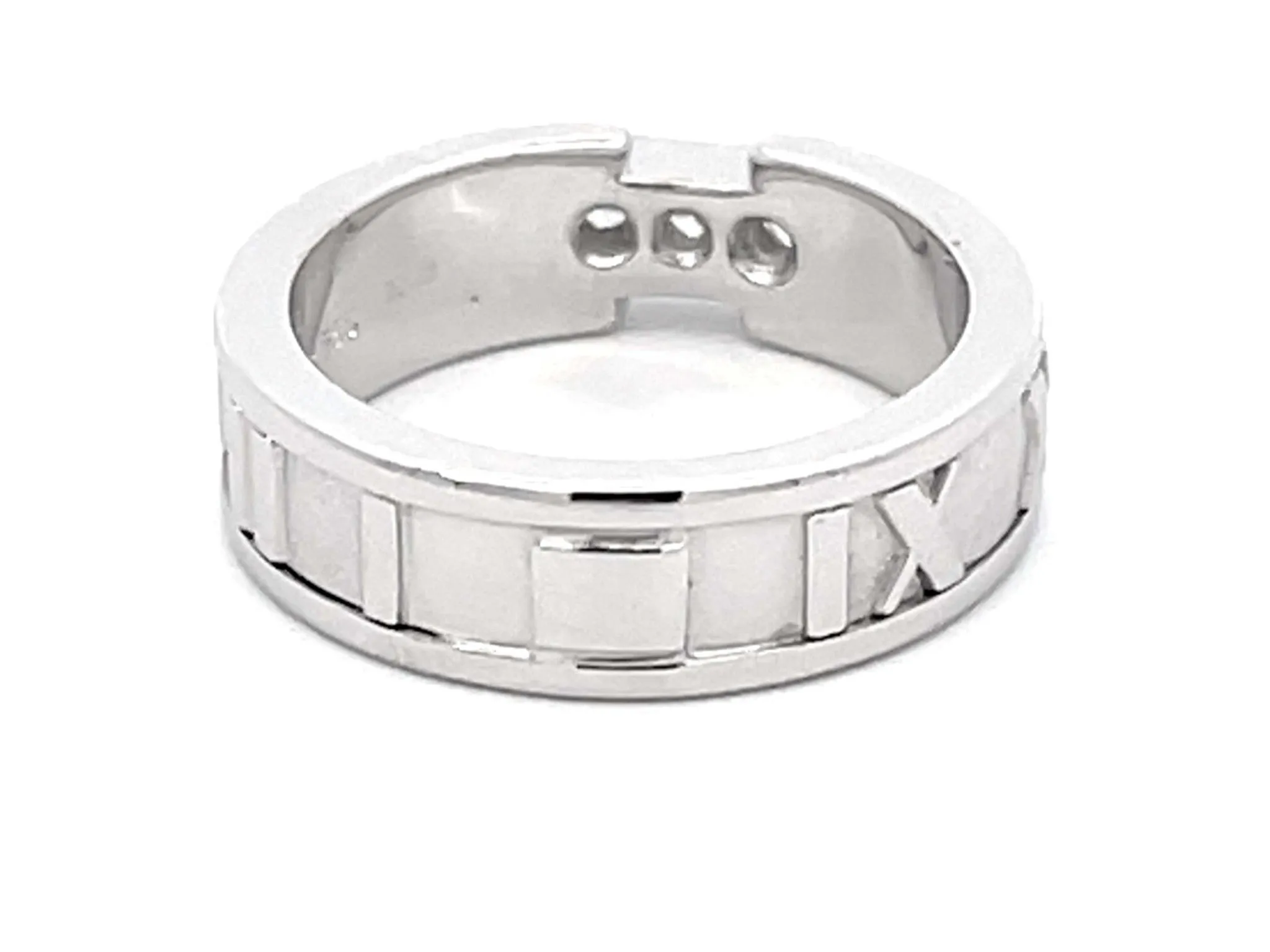 Tiffany & Co. Atlas X Diamond Wedding Band Ring in 18k White Gold