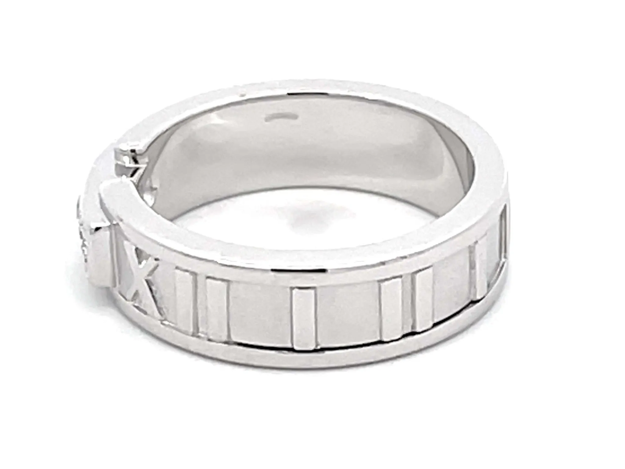 Tiffany & Co. Atlas X Diamond Wedding Band Ring in 18k White Gold