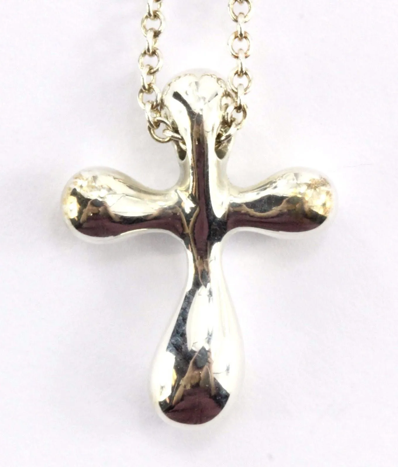 Tiffany & Co Sterling Silver Elsa Peretti Cross Pendant Necklace 20"