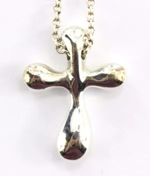 Tiffany & Co Sterling Silver Elsa Peretti Cross Pendant Necklace 20"