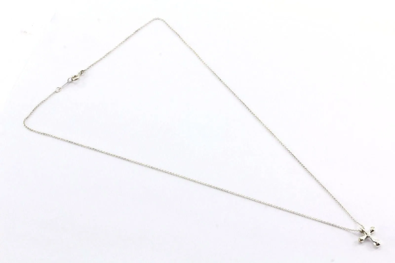 Tiffany & Co Sterling Silver Elsa Peretti Cross Pendant Necklace 20"