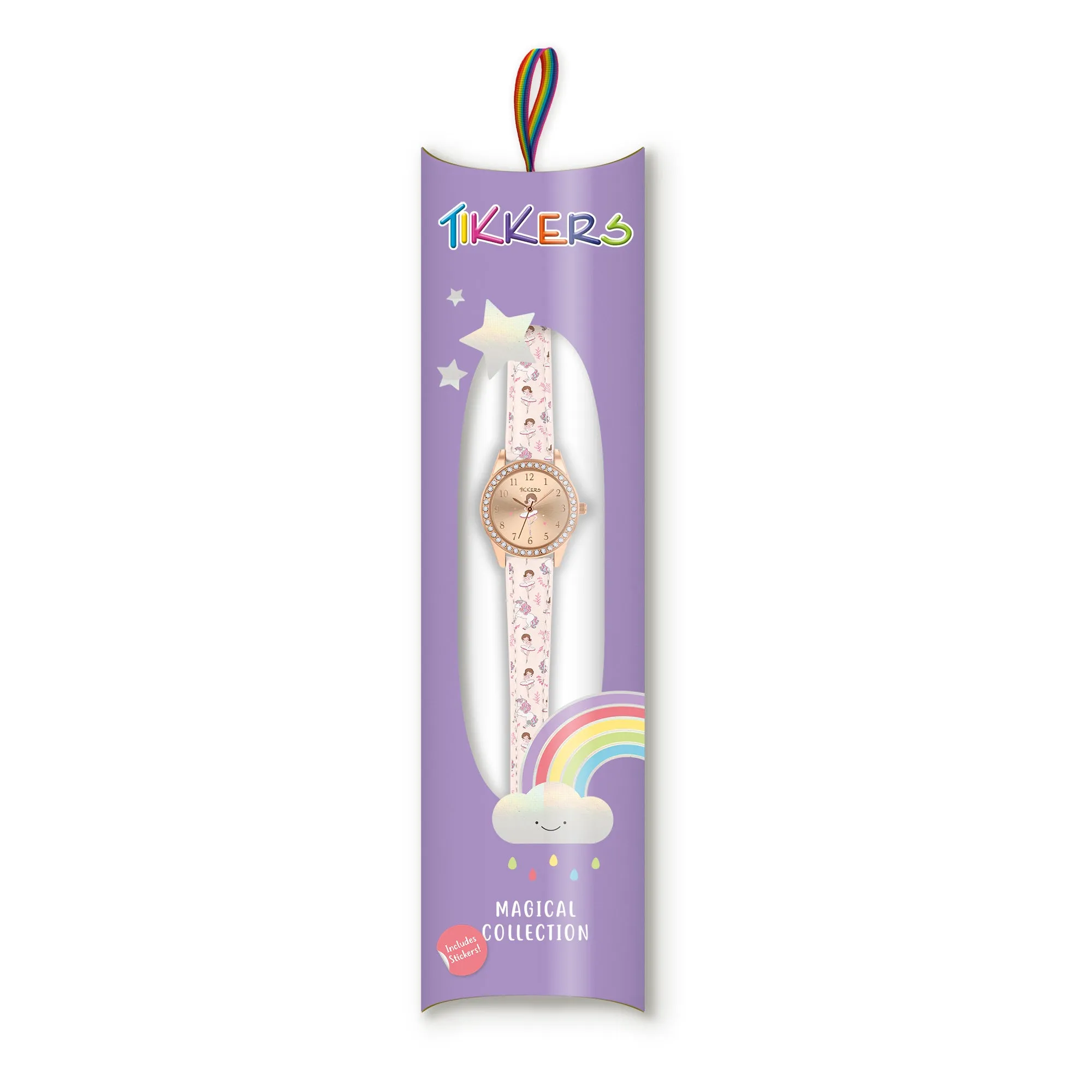 Tikkers Pink Strap Stone Set Ballet Dancer Watch