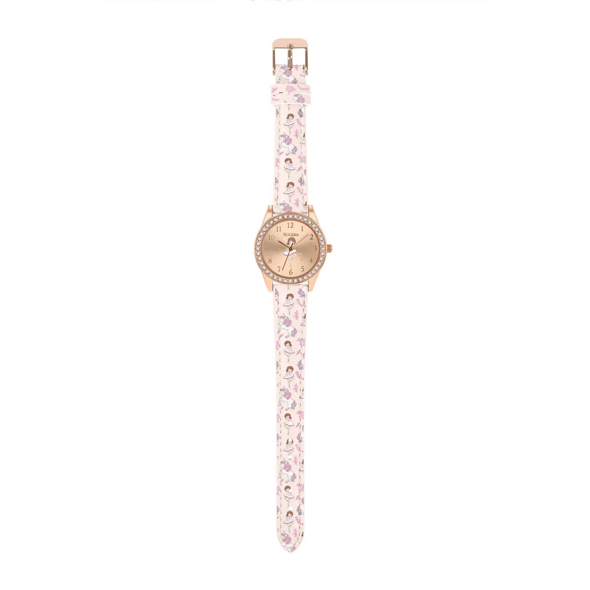 Tikkers Pink Strap Stone Set Ballet Dancer Watch