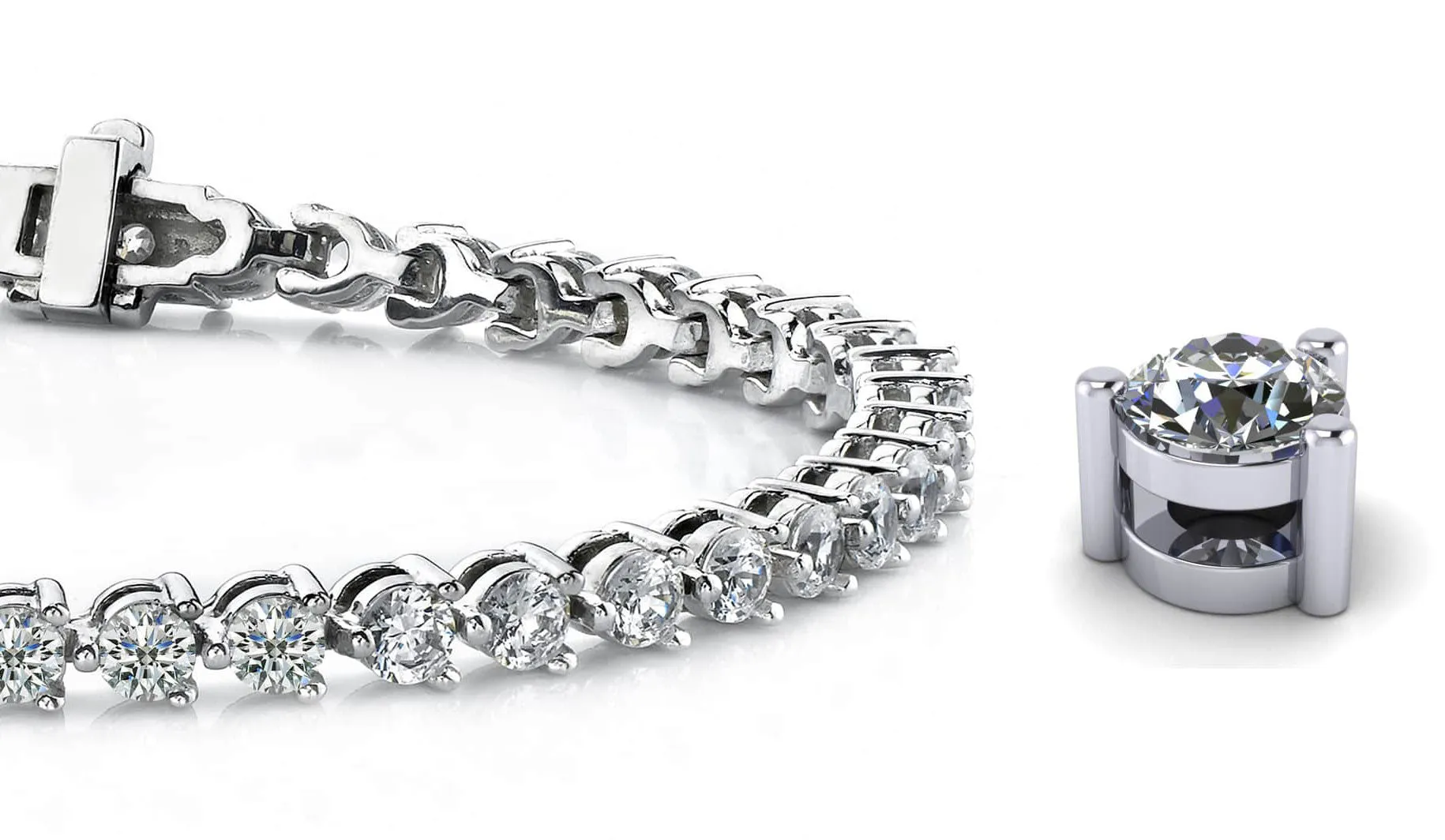 Timeless Three Prong Lab-Grown Diamond Tennis Bracelet with 16.00 ct.(finished) 5mm