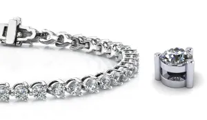 Timeless Three Prong Lab-Grown Diamond Tennis Bracelet with 16.00 ct.(finished) 5mm