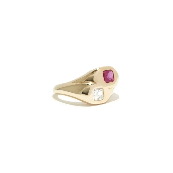 Toi Et Moi Asscher Bubble Ring