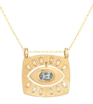 Tourmaline Eye and Diamonds Pendant