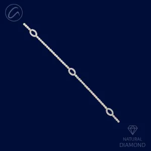 Trendy Open Oval Diamond   18k Gold Bracelet