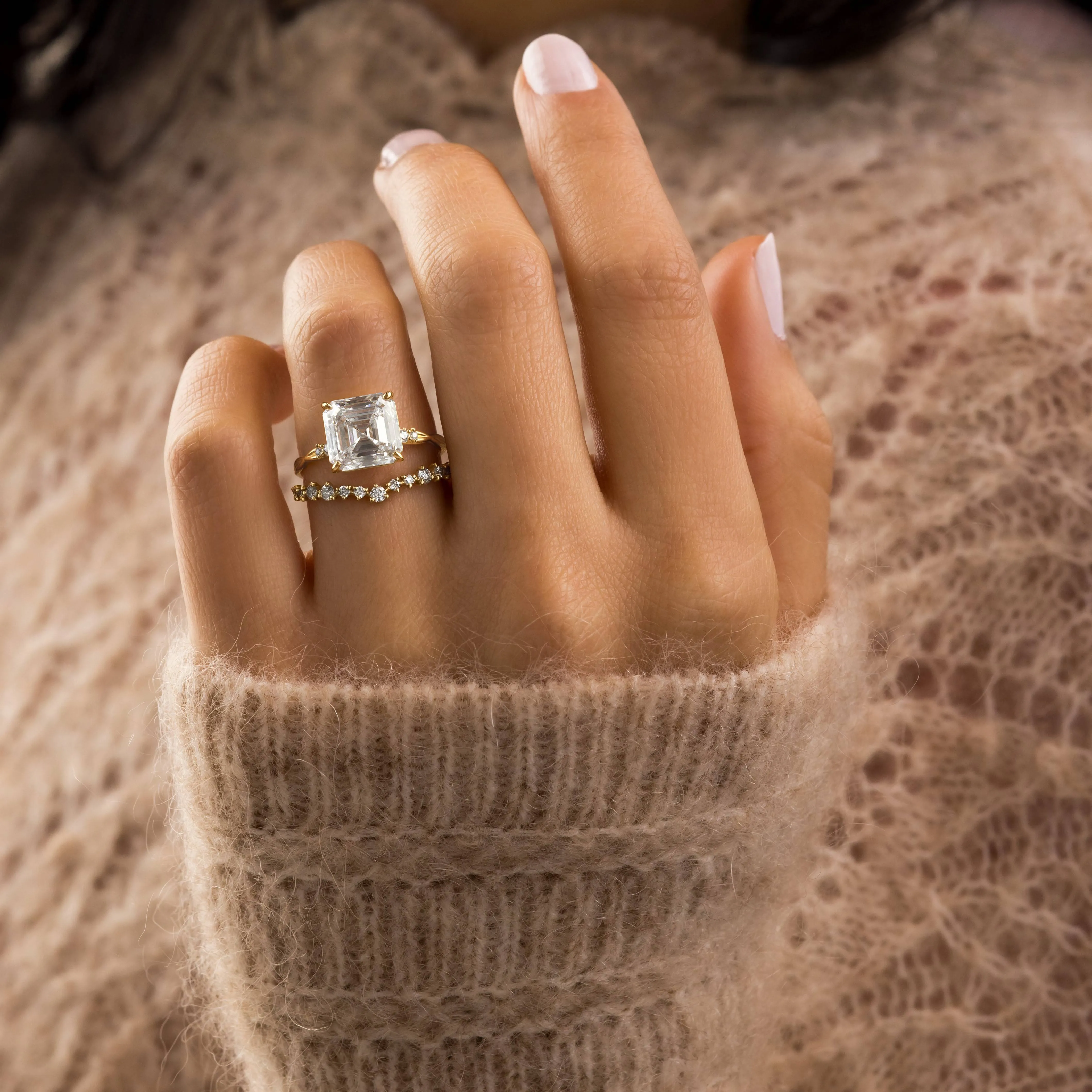 Trestle Ring, Asscher Cut