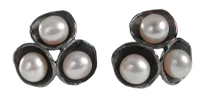 Tri-Pod Pearl Earrings