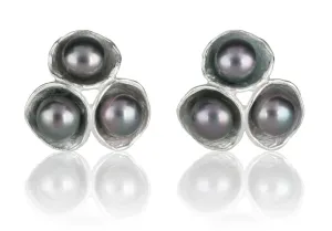 Tri-Pod Pearl Earrings