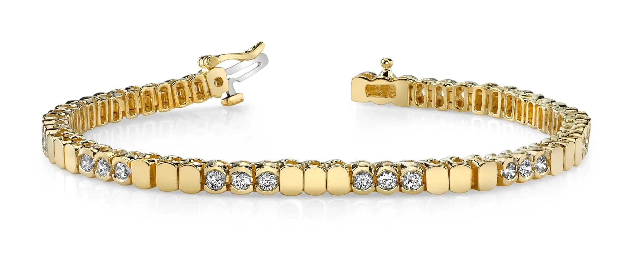 Triple Bezel Diamond Bracelet with 3.78 ct.(finished) 3.75mm