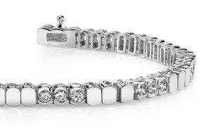 Triple Bezel Diamond Bracelet with 3.78 ct.(finished) 3.75mm