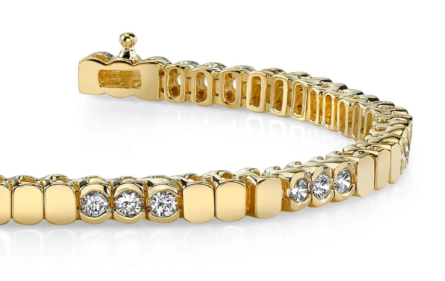 Triple Bezel Diamond Bracelet with 3.78 ct.(finished) 3.75mm