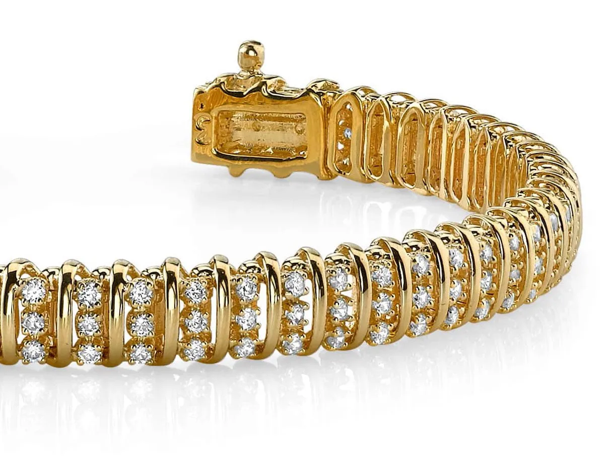 Triple Illusion Diamond Bracelet with 2.97 ct.(finished) 1.5mm