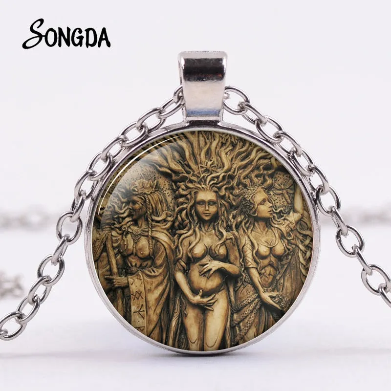 Triple Moon Goddess/ Tree of Life Necklace