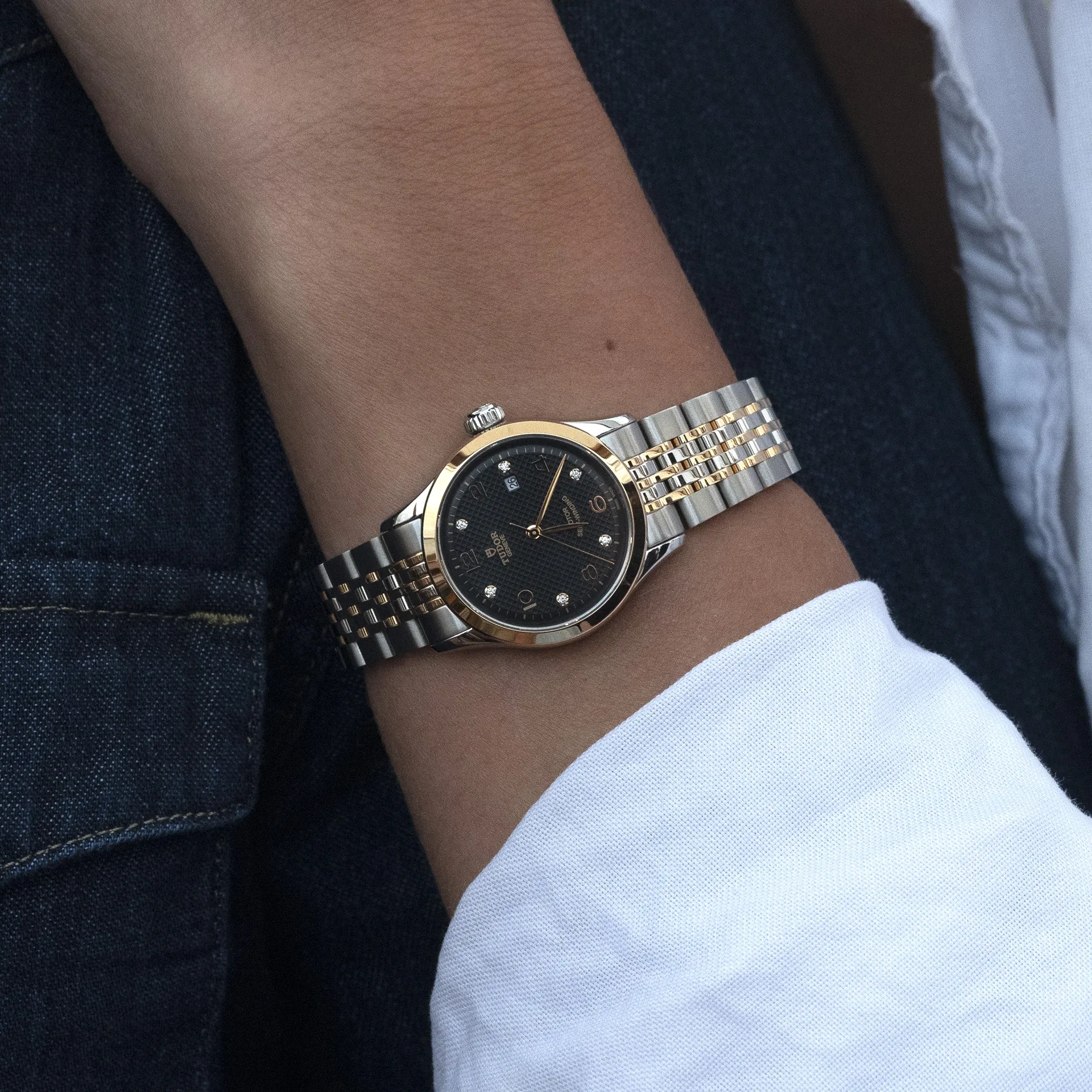 Tudor 1926, Stainless Steel and 18k Rose Gold with Diamond-set, 28mm, Ref# M91351-0004