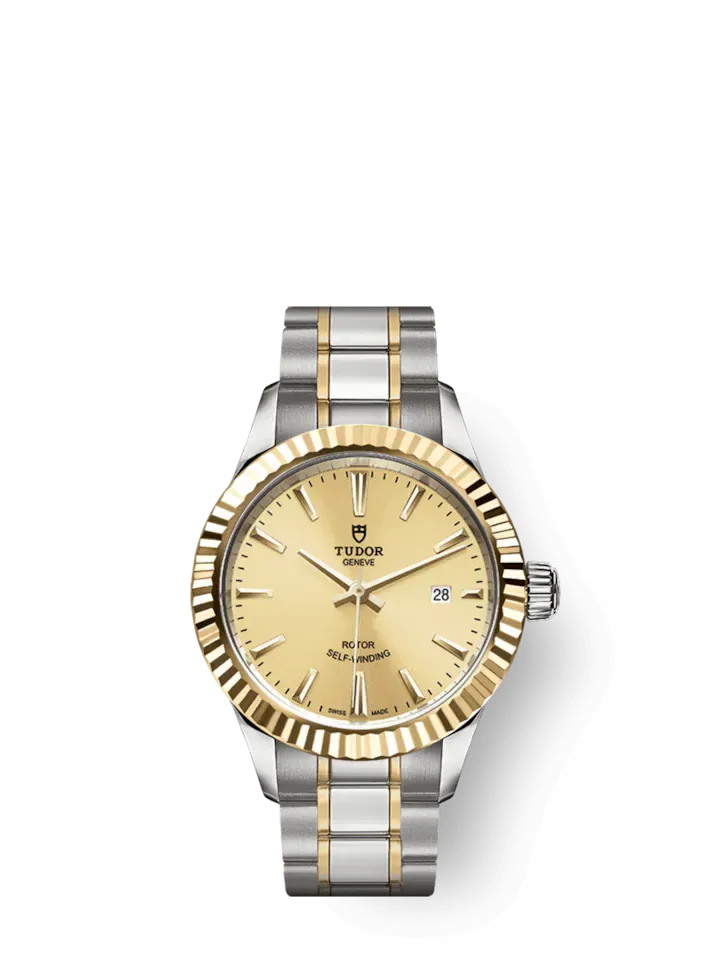 Tudor Style, Stainless Steel and Yellow Gold, 28mm, Ref# M12113-0001