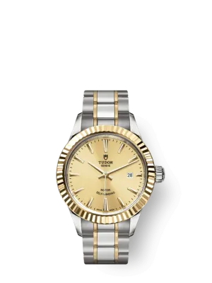 Tudor Style, Stainless Steel and Yellow Gold, 28mm, Ref# M12113-0001