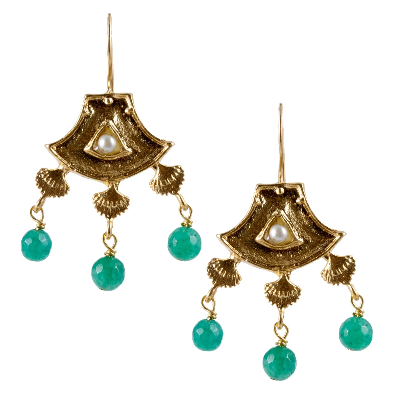 Turkish Delights Earrings: Fan Chandelier Drops (Two Colors)