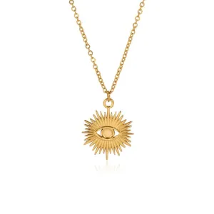 Turkish Evil Eye Pendant Necklace Stainless Steel Jewelry Necklace Chain All Seeing Eye