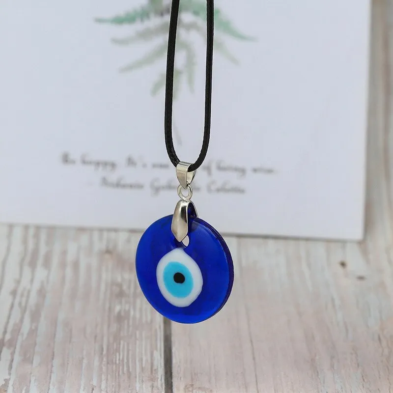 Turkish Evil Eye Thin Pendant Necklaces For Women