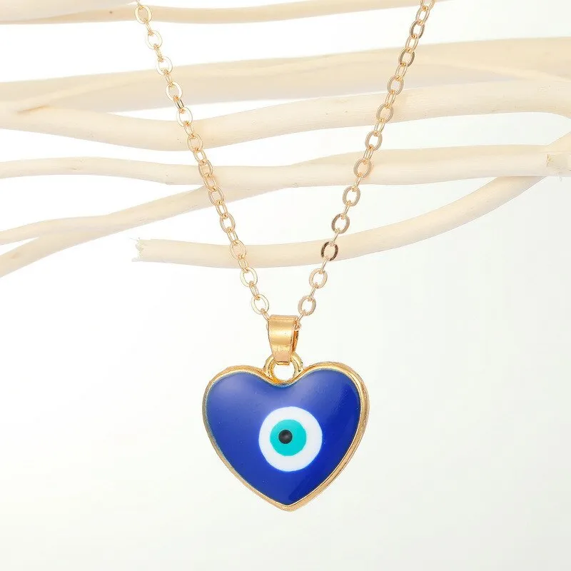 Turkish Evil Eye Thin Pendant Necklaces For Women