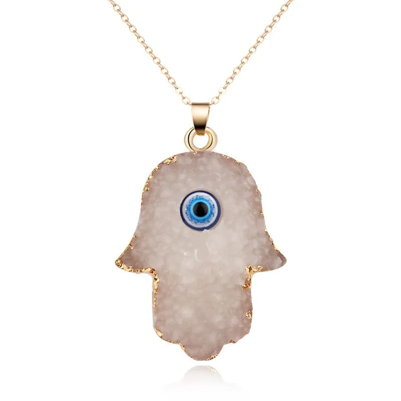 Turkish Evil Eye Thin Pendant Necklaces For Women