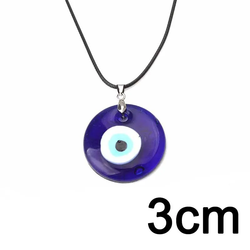 Turkish Evil Eye Thin Pendant Necklaces For Women