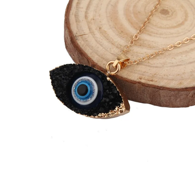 Turkish Evil Eye Thin Pendant Necklaces For Women