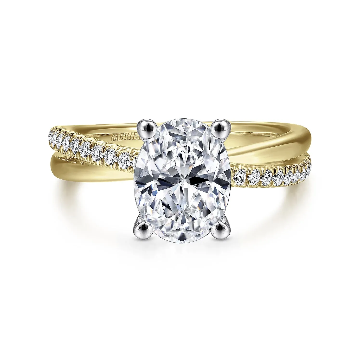 Twisted Oval Diamond Engagement Ring Mounting