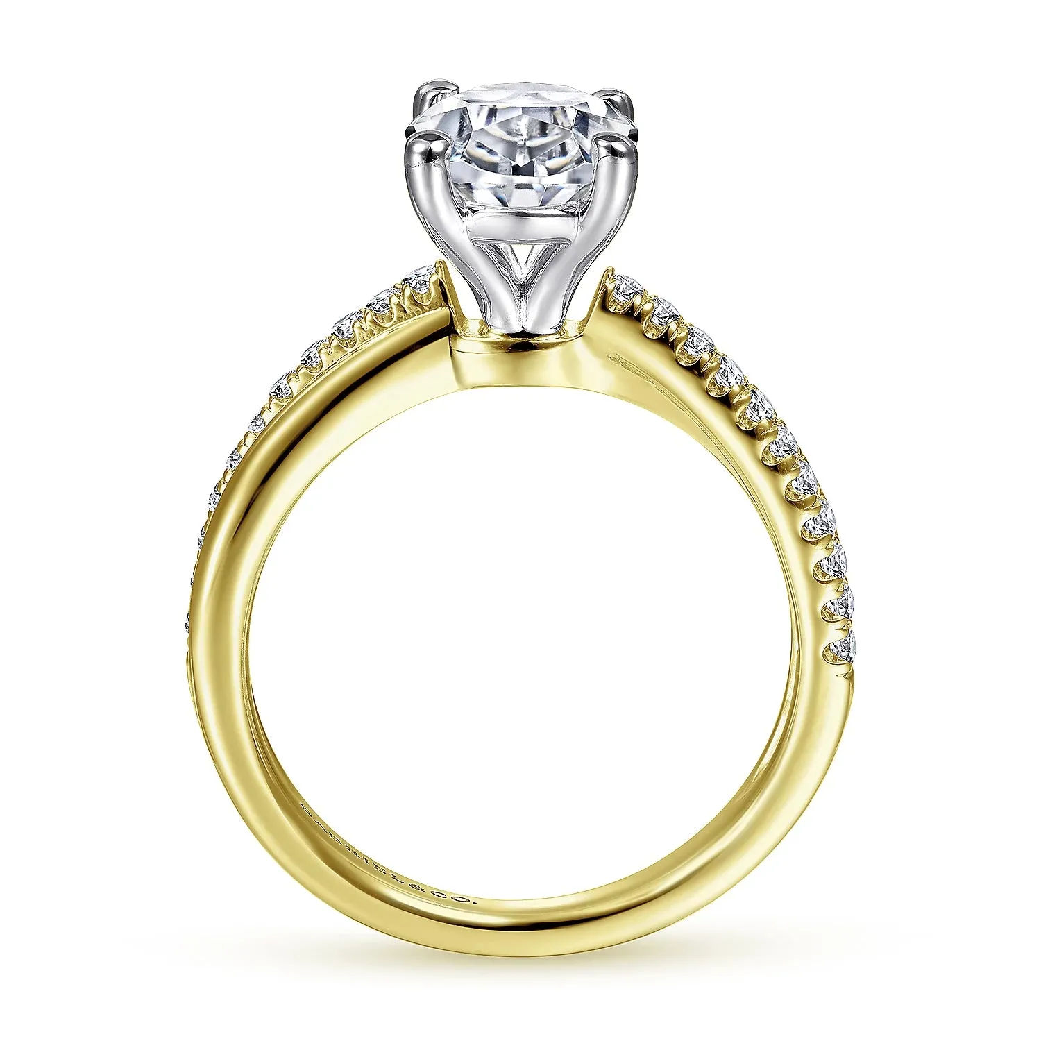 Twisted Oval Diamond Engagement Ring Mounting