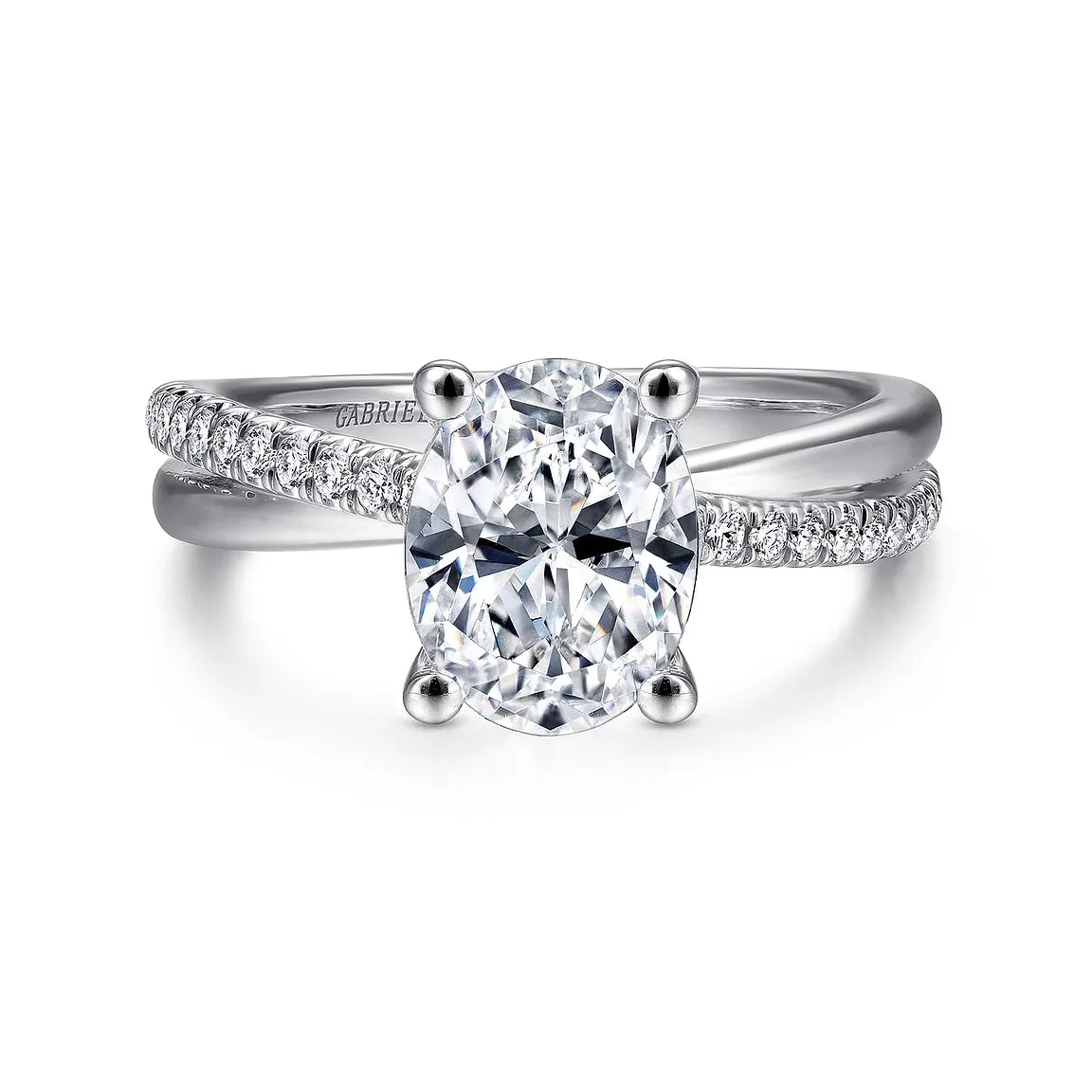 Twisted Oval Diamond Engagement Ring Mounting