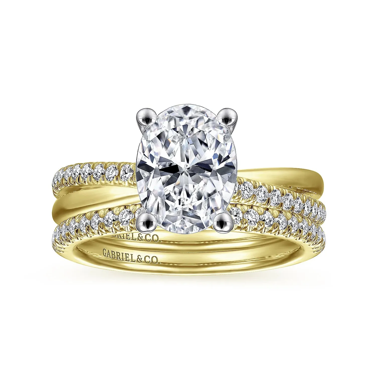 Twisted Oval Diamond Engagement Ring Mounting