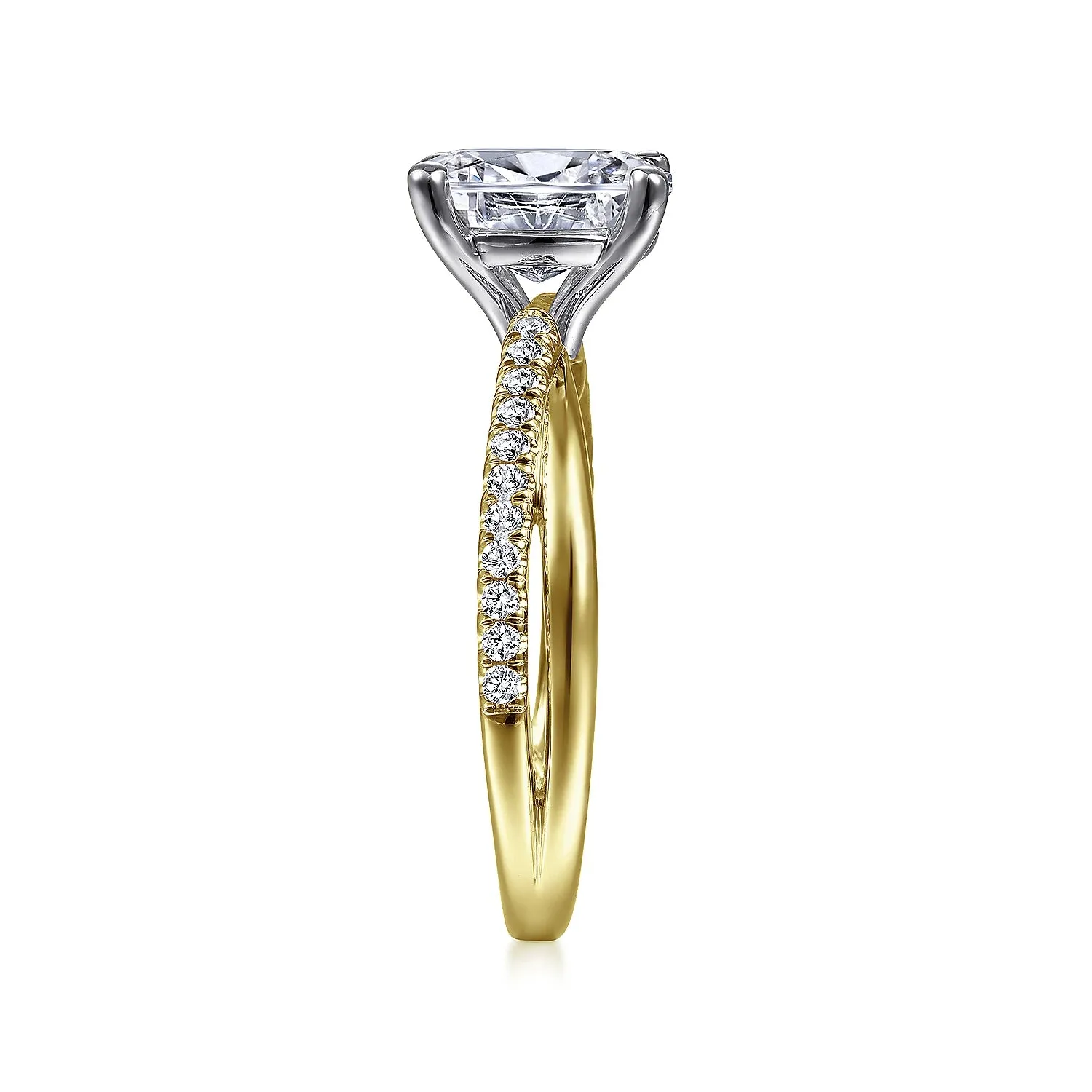 Twisted Oval Diamond Engagement Ring Mounting