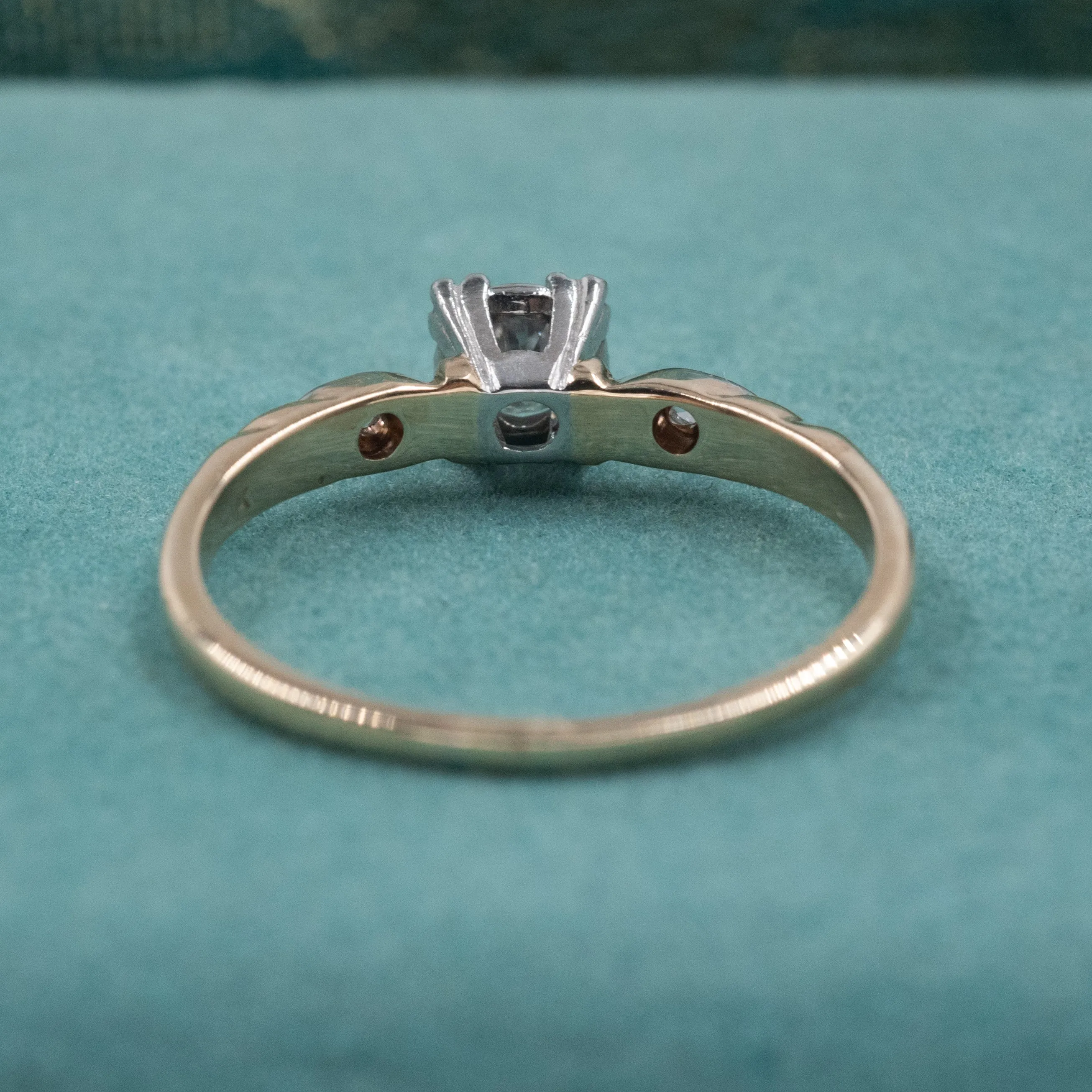 Two-Tone Transitional-Cut Diamond Ring c. 1935