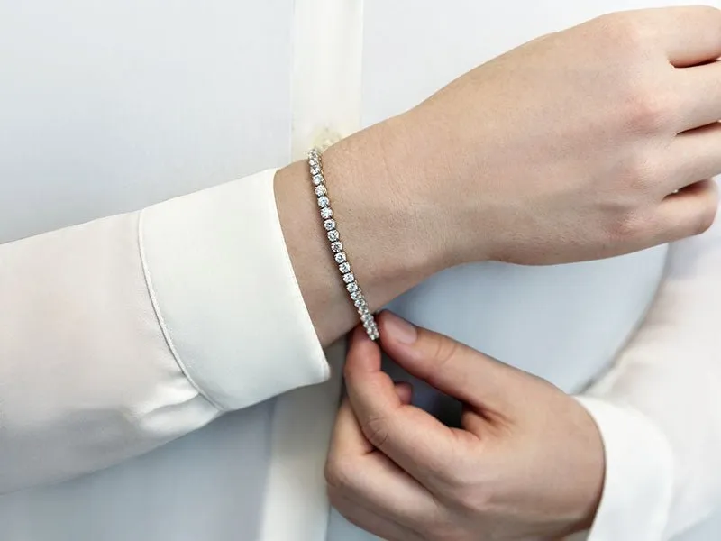 Ultimate Tennis Bracelet with Side Stones Lab-Grown Diamond  with 6.96 ct.(finished) 1.3mm, 3mm