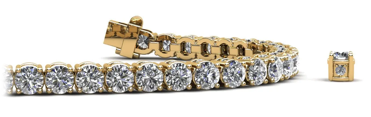 Ultimate Tennis Bracelet with Side Stones Lab-Grown Diamond  with 6.96 ct.(finished) 1.3mm, 3mm