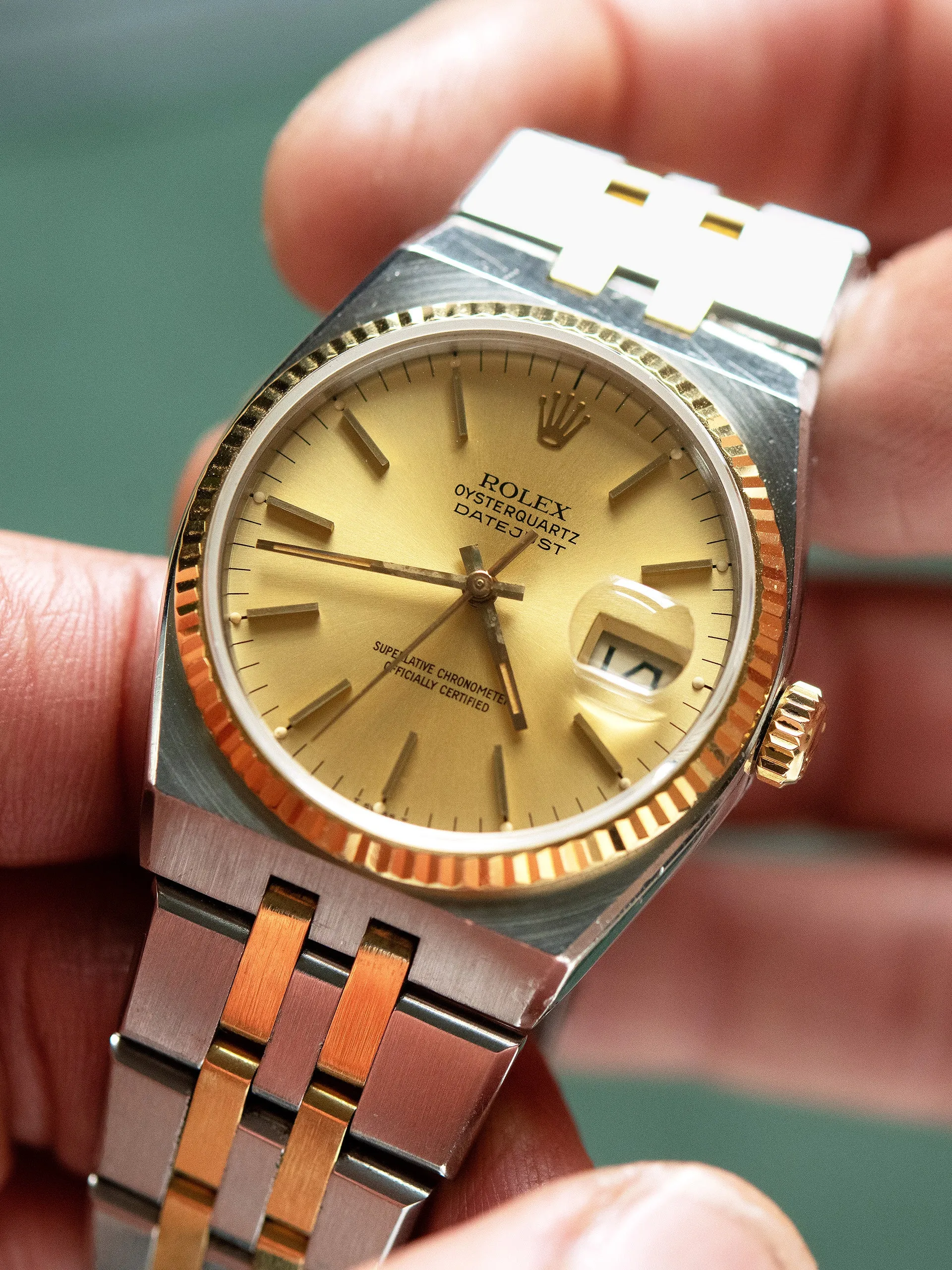 *Unpolished* 1984 Rolex Two-Tone Oysterquartz Datejust (Ref. 17013) Champagne Dial