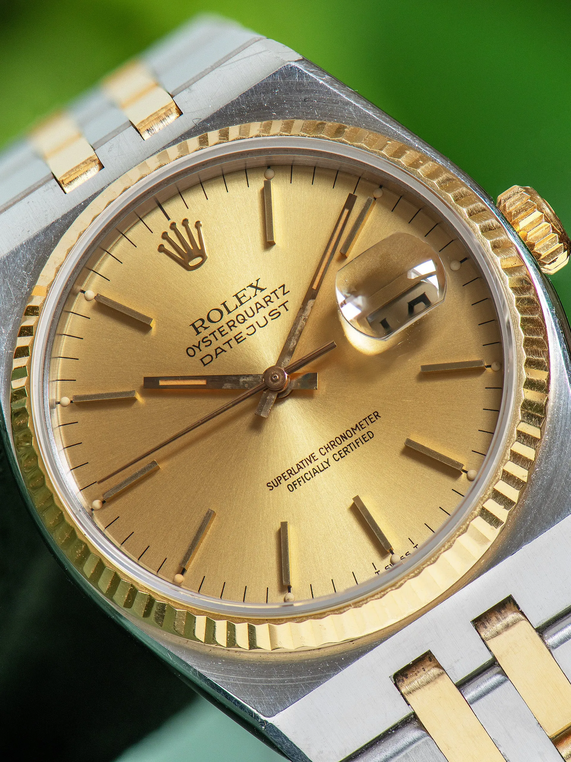 *Unpolished* 1984 Rolex Two-Tone Oysterquartz Datejust (Ref. 17013) Champagne Dial