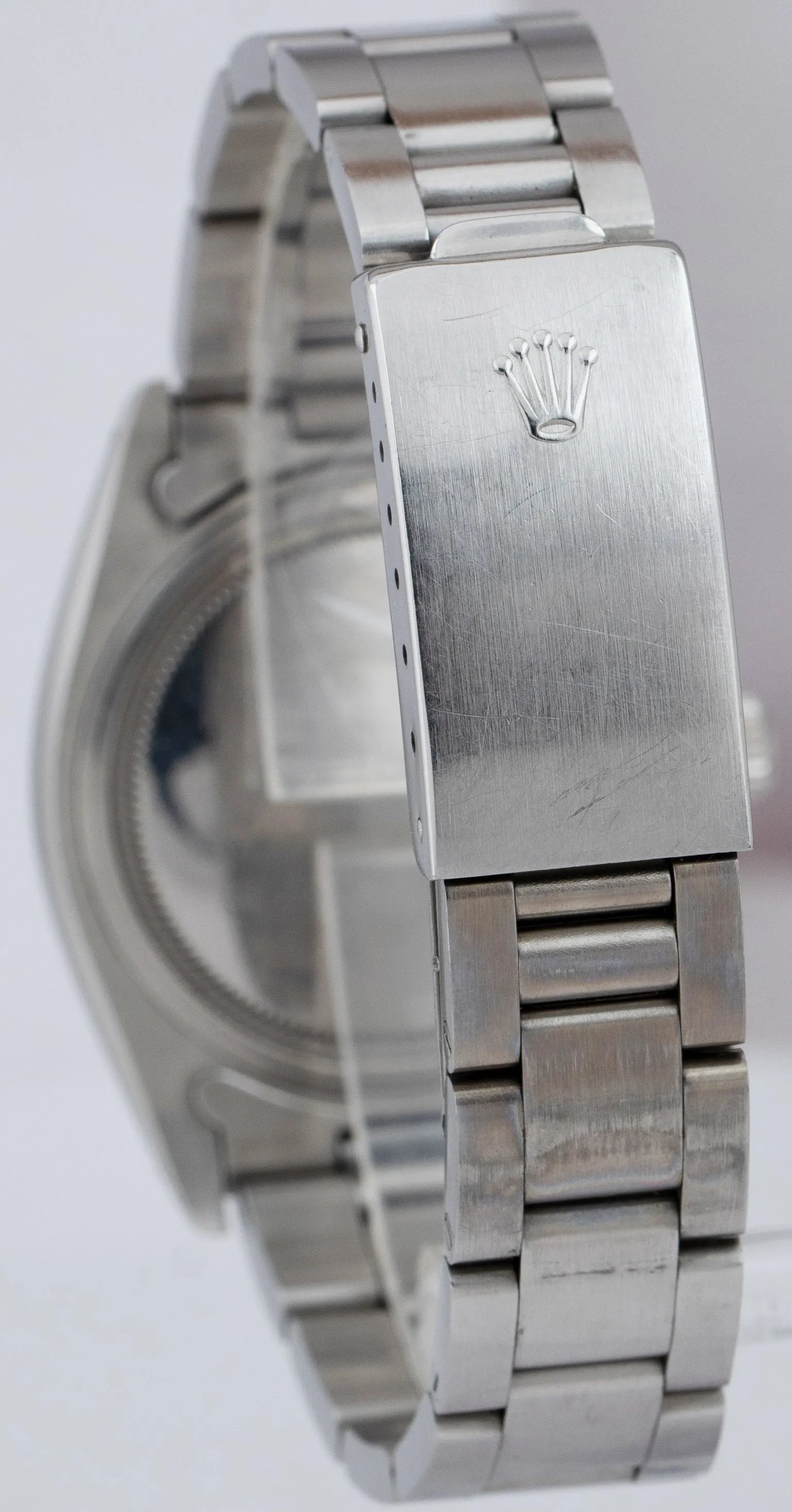 UNPOLISHED Rolex Oysterdate Precision Silver Stainless Steel 34mm Watch 6694