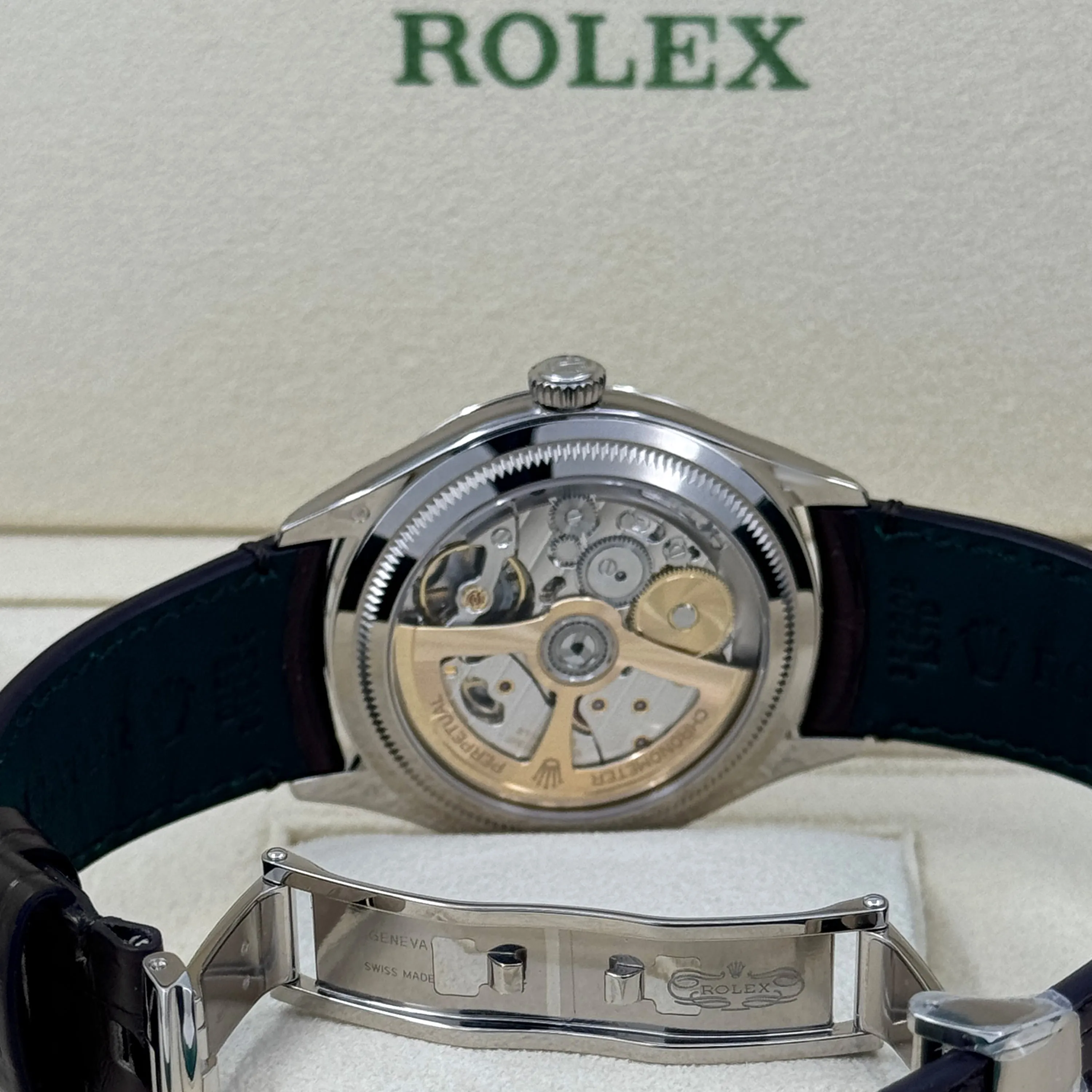 Unworn Rolex Perpetual 1908, 39mm, 18k White Gold, Ref# 52509-0002