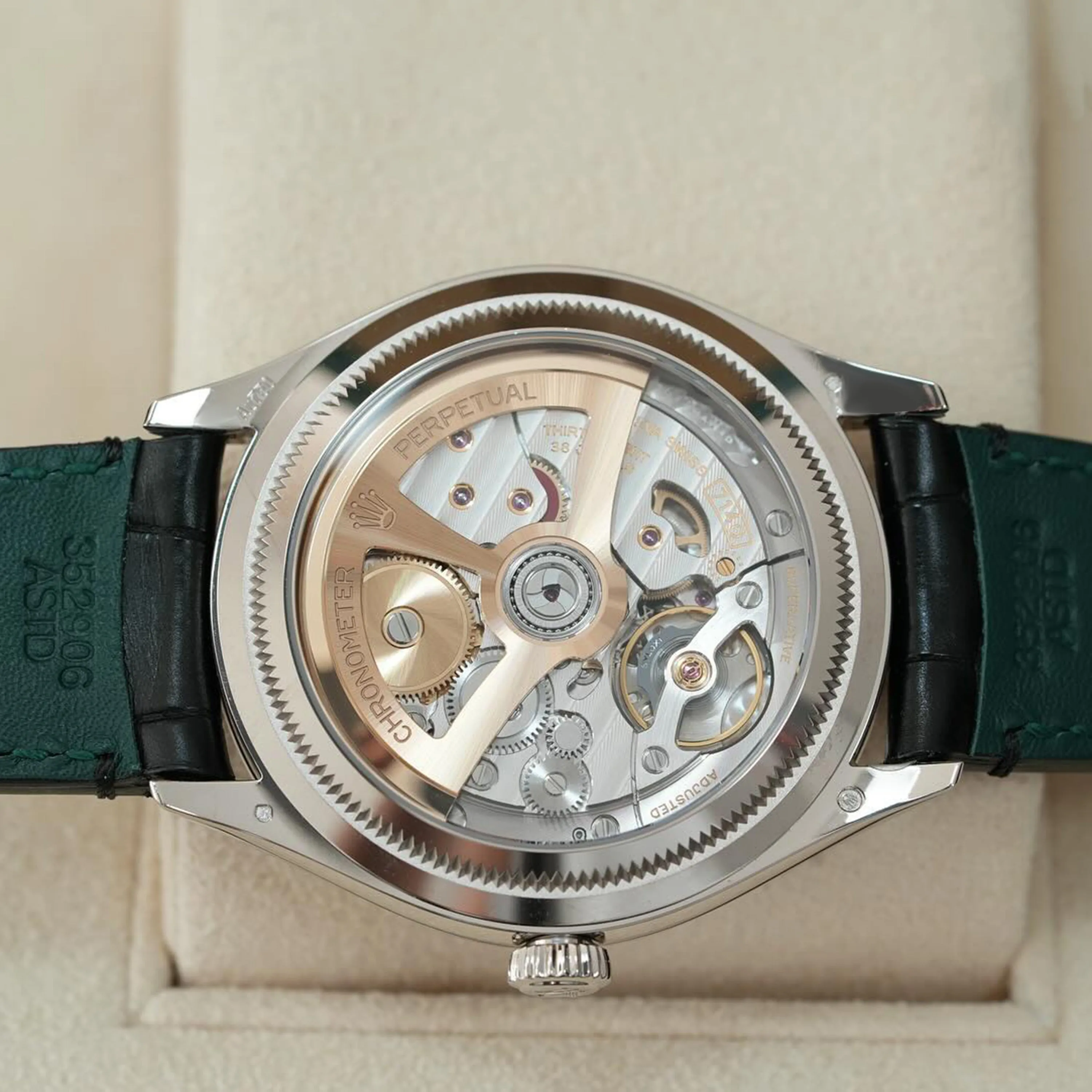 Unworn Rolex Perpetual 1908, 39mm, 18k White Gold, Ref# 52509-0002
