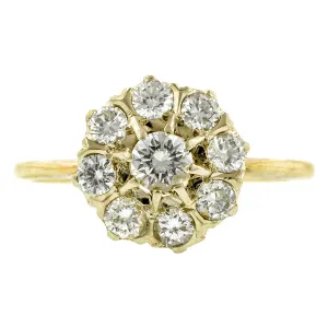 Vintage Diamond Cluster Ring, RBC; 0.81ctw