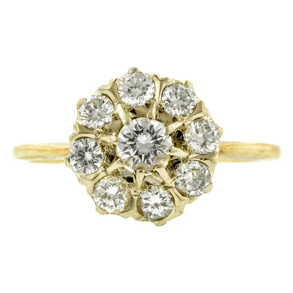 Vintage Diamond Cluster Ring, RBC; 0.81ctw