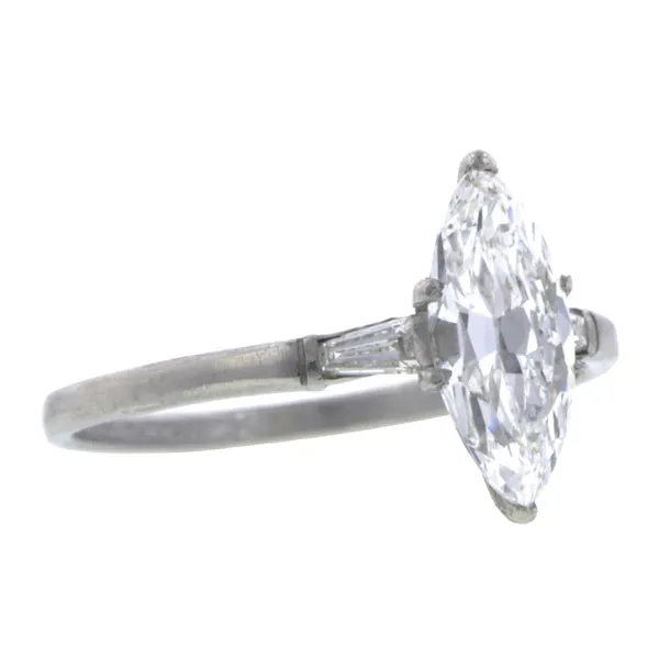 Vintage Diamond Engagement Ring, Marquise 1.23ct