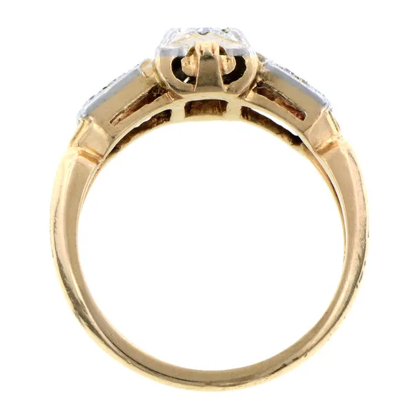 Vintage Diamond Engagement Ring, RBC 0.10ct