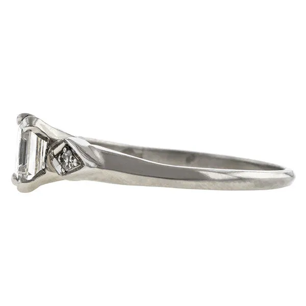 Vintage Engagement Ring, Asscher cut 0.86ct.