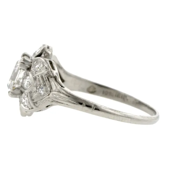 Vintage Engagement Ring, Asscher cut 1.00ct